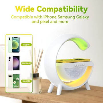 G Shaped Rgb Light Table Lamp With Wireless Charger - Elite Chooice