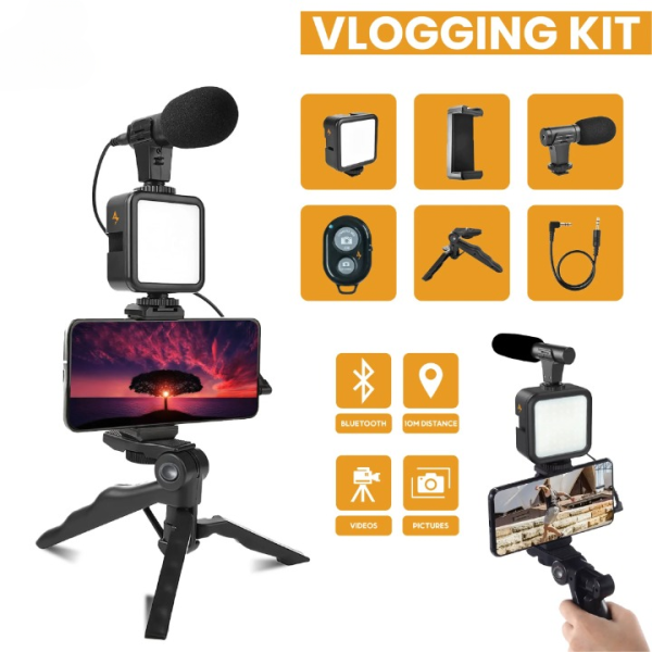 Ay-49 Vlogger Video Making Kits Vlog Microphone - Elite Chooice