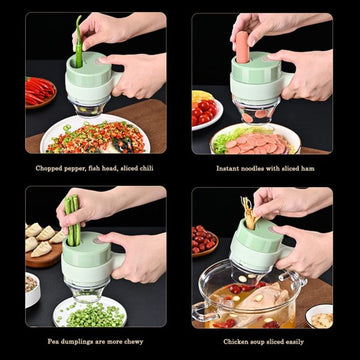 5 in 1 Handheld Hammer Electric Vegetable Cutter Set Mini Wireless