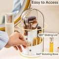 Rotating Makeup Brush Holder With Sliding Lid - Elite Chooice