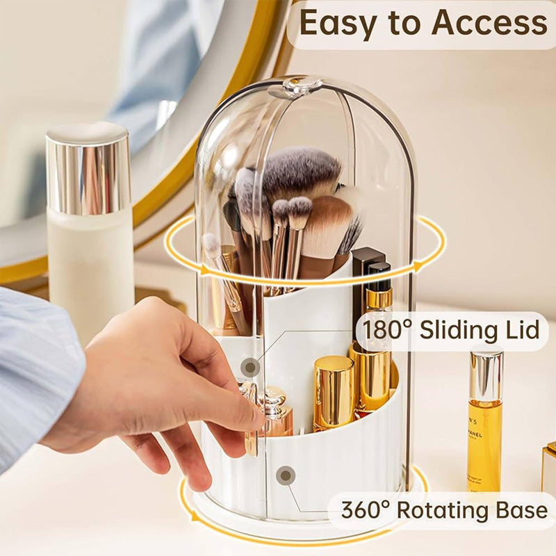Rotating Makeup Brush Holder With Sliding Lid - Elite Chooice