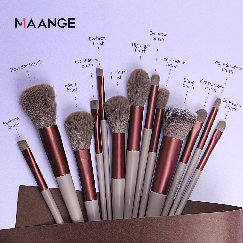 13 Pcs Professional Makeup Brushes Set Travel Portable - Elite Chooice