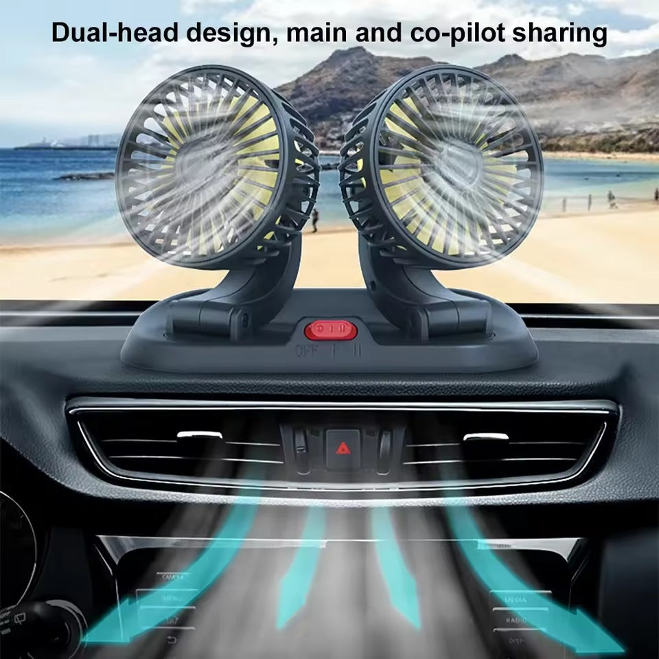 Car Fan Long Neck Double Head Adjustable V Fan - Elite Chooice