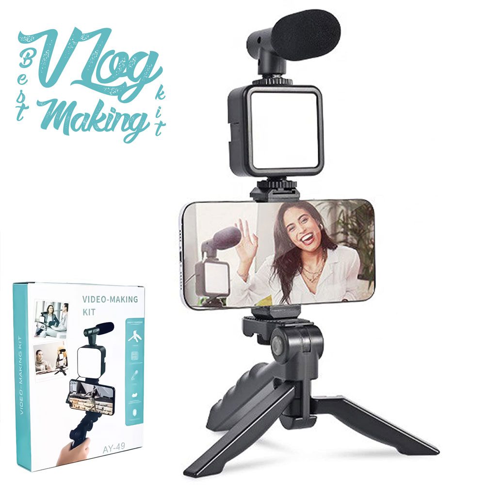 Ay-49 Vlogger Video Making Kits Vlog Microphone - Elite Chooice