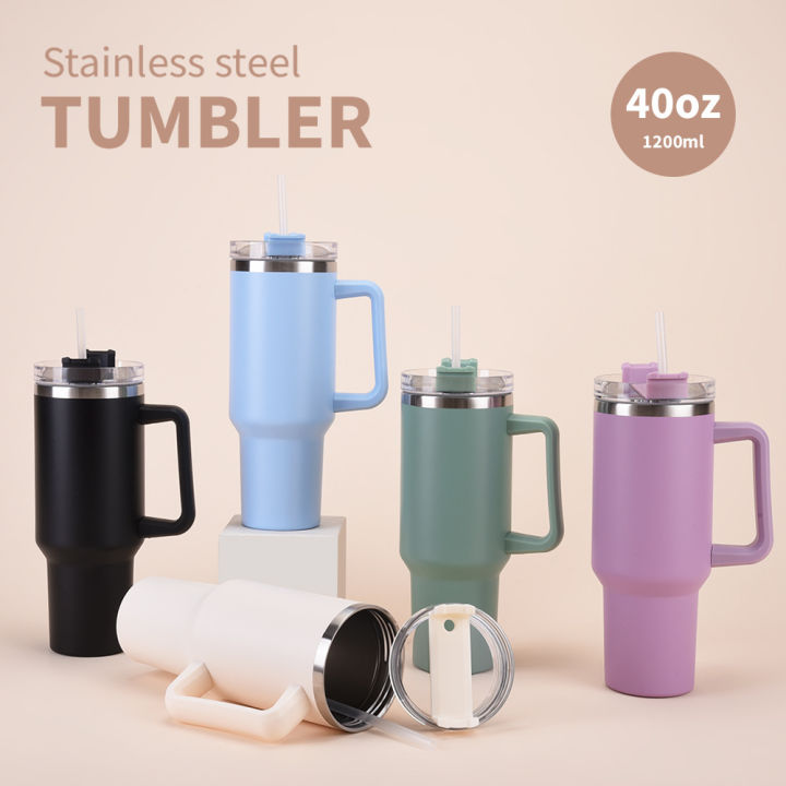 Insulated Tumbler With Handle Straw 40oz Stainless - Elite Chooice