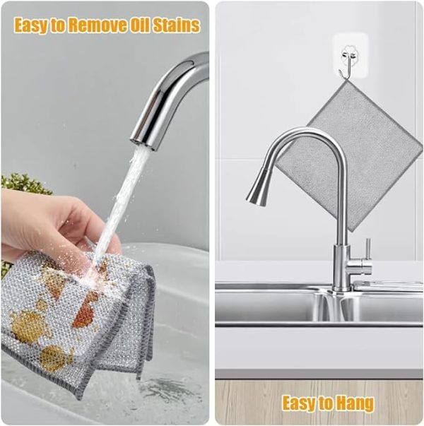 Dish Washing Rugs For Wet And Dry, Metal Wire Dish Towels For Kitchen - Elite Chooice
