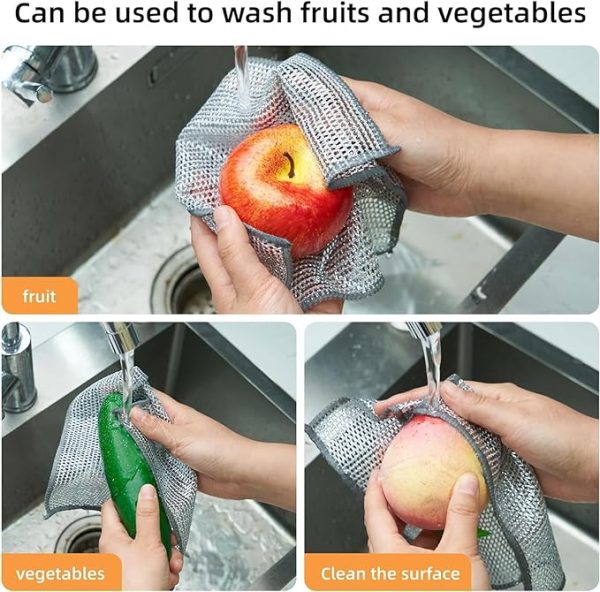 Dish Washing Rugs For Wet And Dry, Metal Wire Dish Towels For Kitchen - Elite Chooice