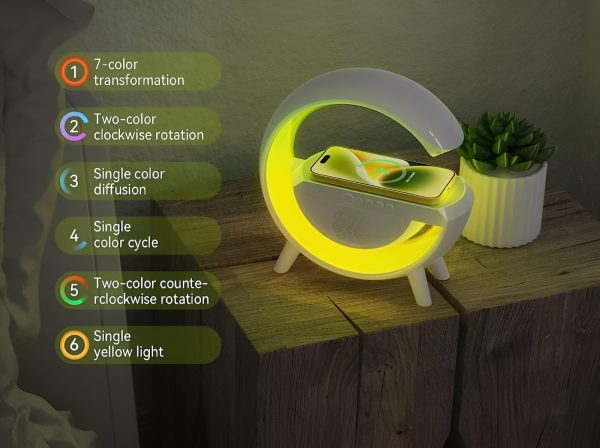 G Shaped Rgb Light Table Lamp With Wireless Charger - Elite Chooice